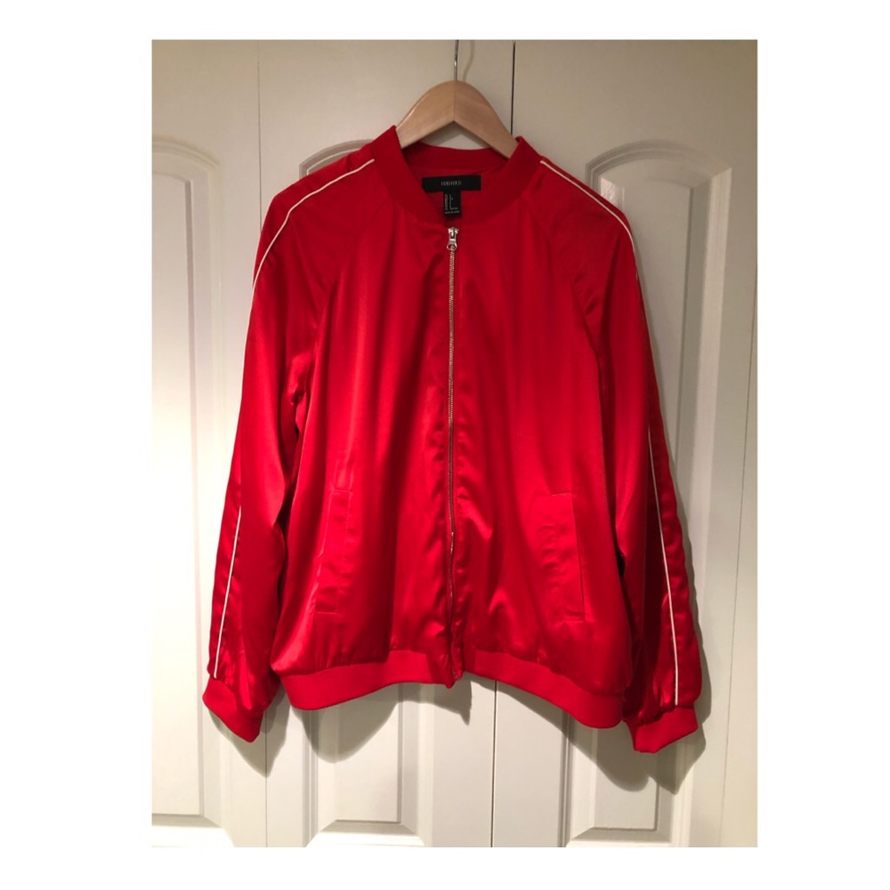 Forever 21 Embroidered Bomber Jacket